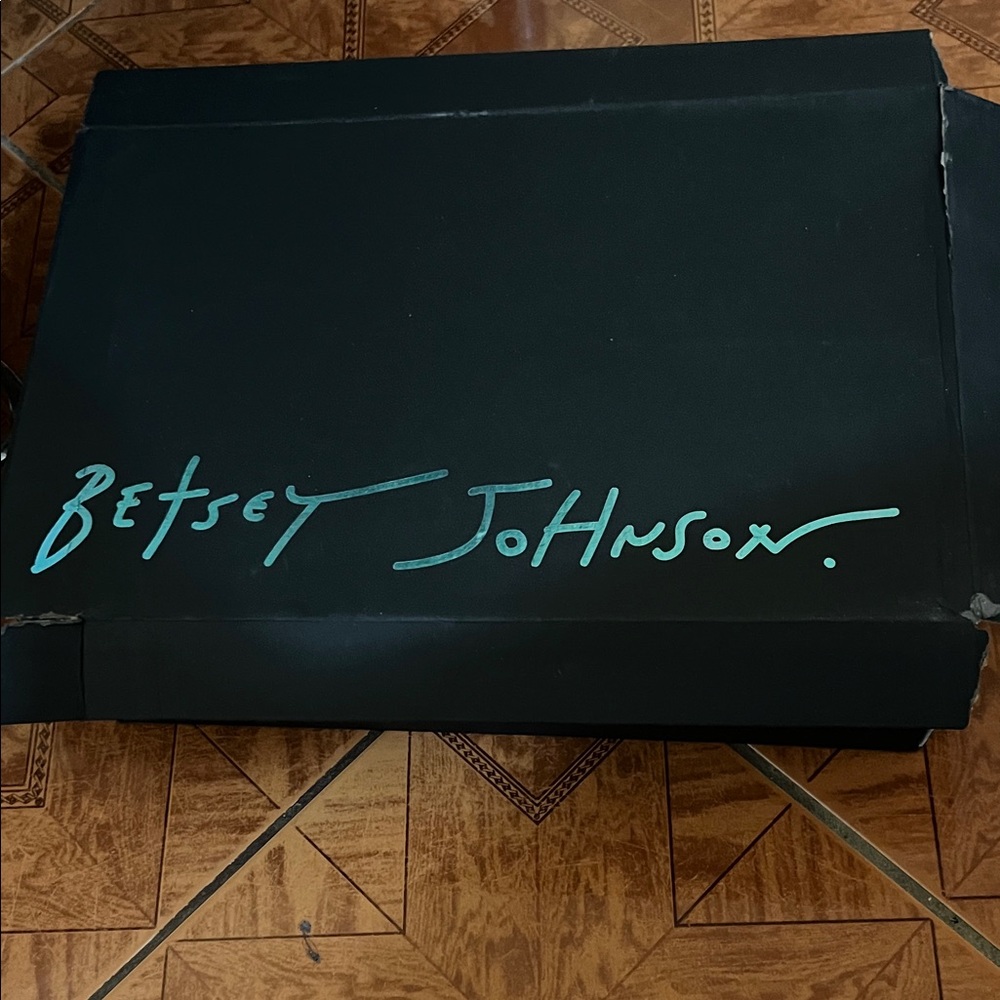 Betsey Johnson Black and Teal Shoe Box